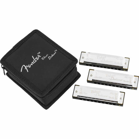 Armónicas Fender BLUE DELUXE 3 Pack W/Case