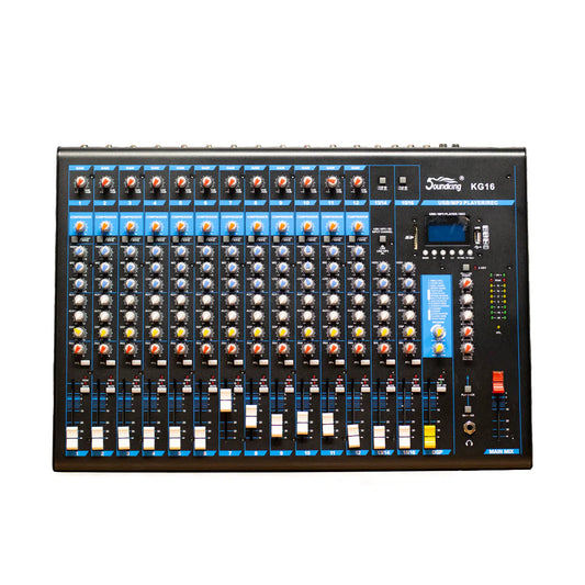 Consola Análoga 16 Mic/Line 2 Stereo in In 1 Aux. Grabador USB Bluetooth Soundking