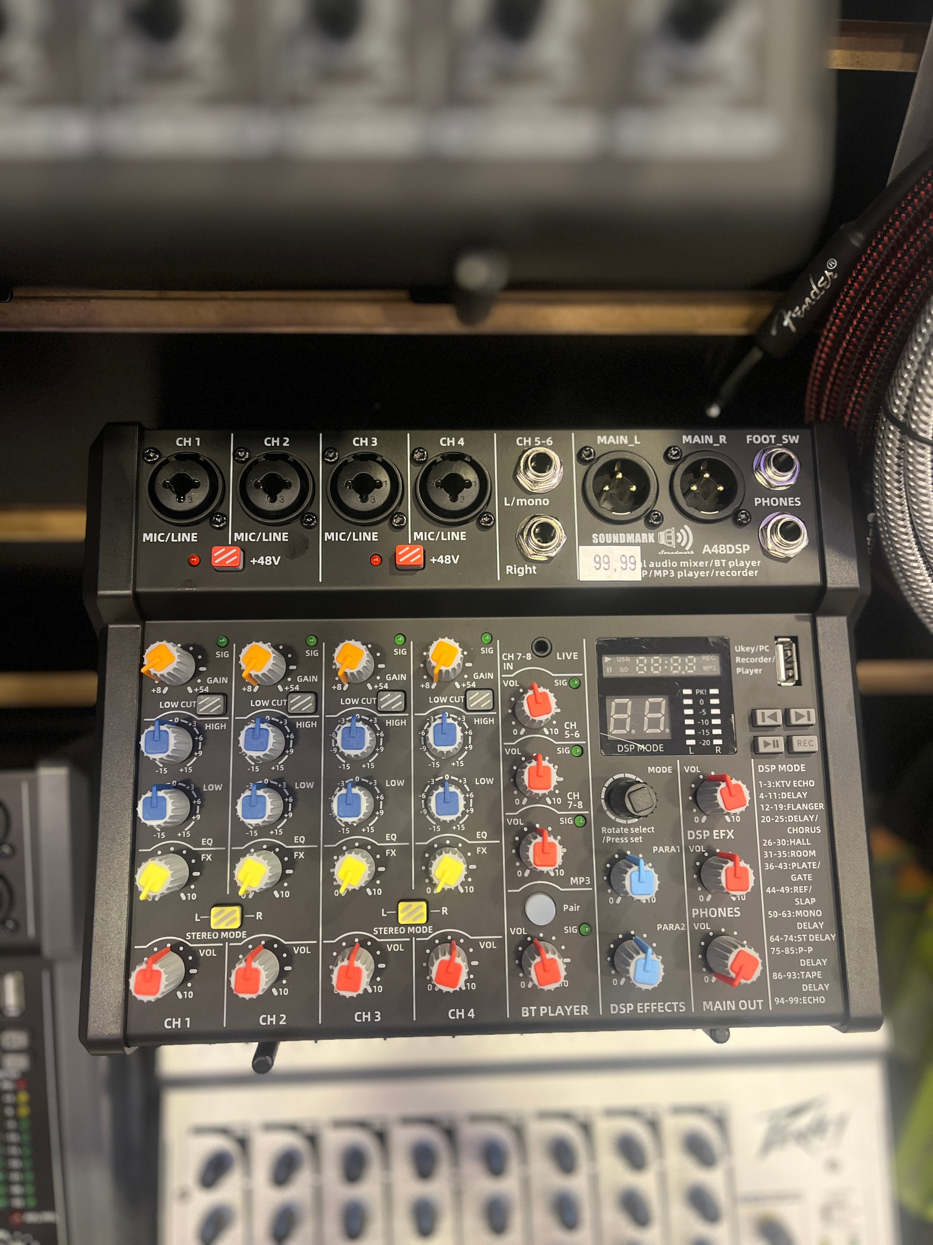 Consola Soundmark A48DSP 6CH con 4 XLR Input USB/BT – Music Shop PTY