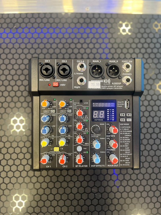 Consola Soundmark A28DSP 4CH con 2 XLR Input USB/BT