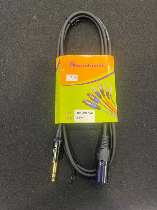 Cable XLR Soundmark Plug a 1/4” Stereo de 6ft XP-PPS-6