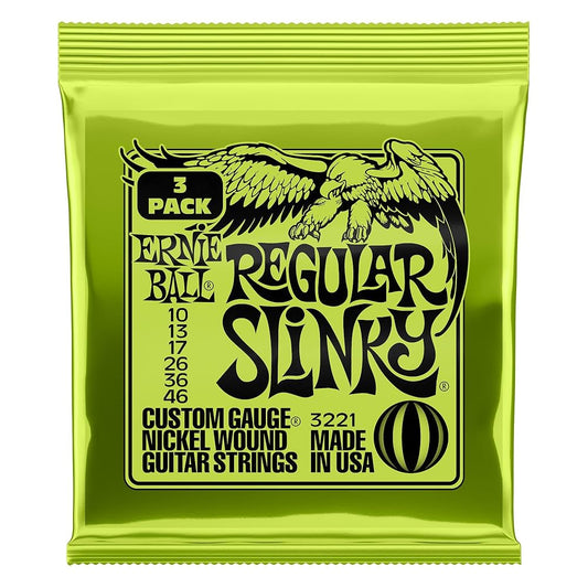 Pack de 3 Cuerdas Ernie Ball para Guitarra Regular Slinky 10-46