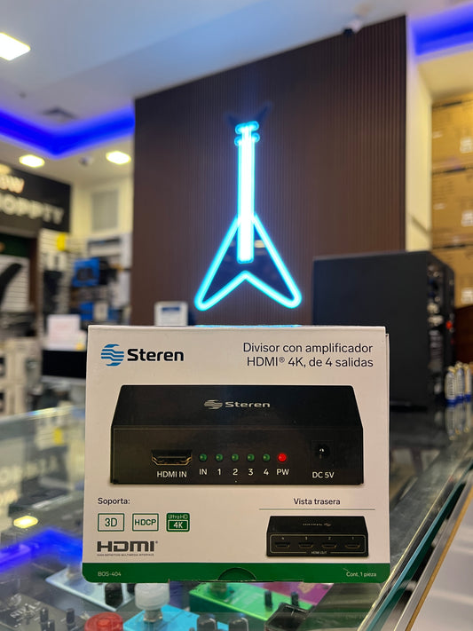 Divisor con Amplificador HDMI de 4 Salidas